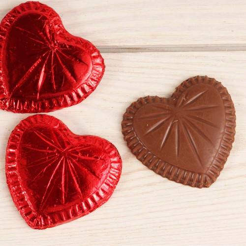 Small Red-Foiled Milk Chocolate Heart-1 oz